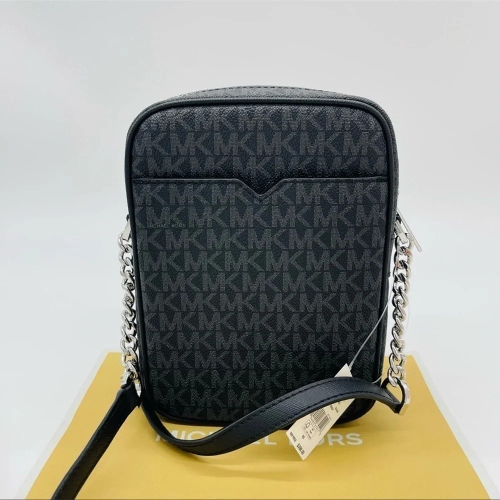 Michael Kors Medium NS Chain Xbody Bag Black Leather - Picture 10 of 11